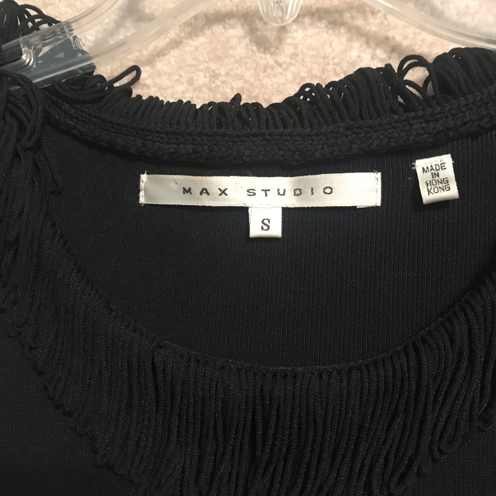 Fringe Max Studio sleeveless black top